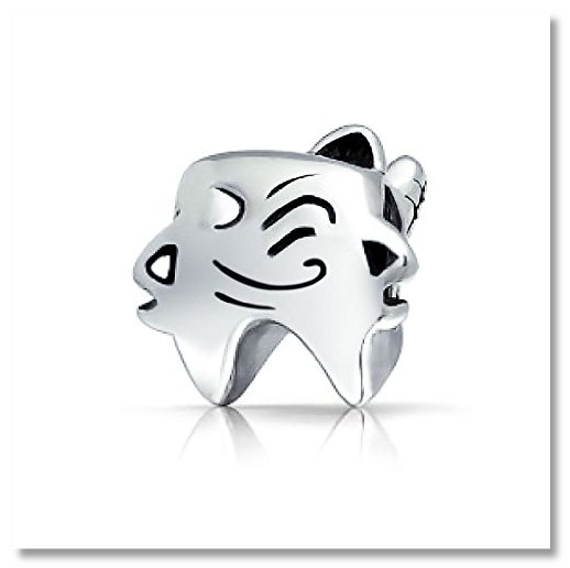 Dentist Winking Tooth Sterling Silver Charm Bead Fits Pandora Charms